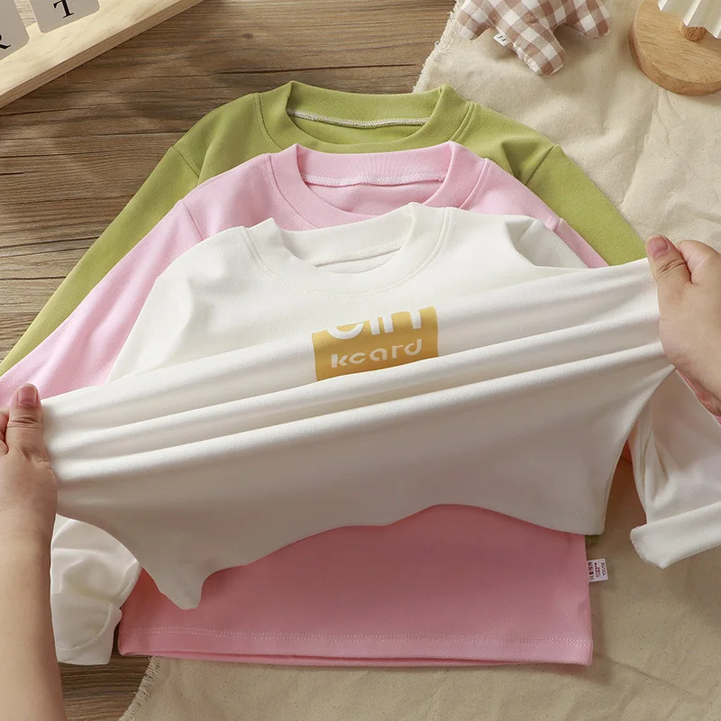 Children's Thermal Underwear Long-sleeved Thickened Bottoming Shirt Semi-turtleneck Autumn and Winter
