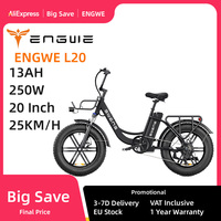 ENGWE L20 Electric Bicycle 250W Powerful Motor 48V13Ah Lithium Battery Women's E Bike 20 Inch Fat Tire City Electric Bike