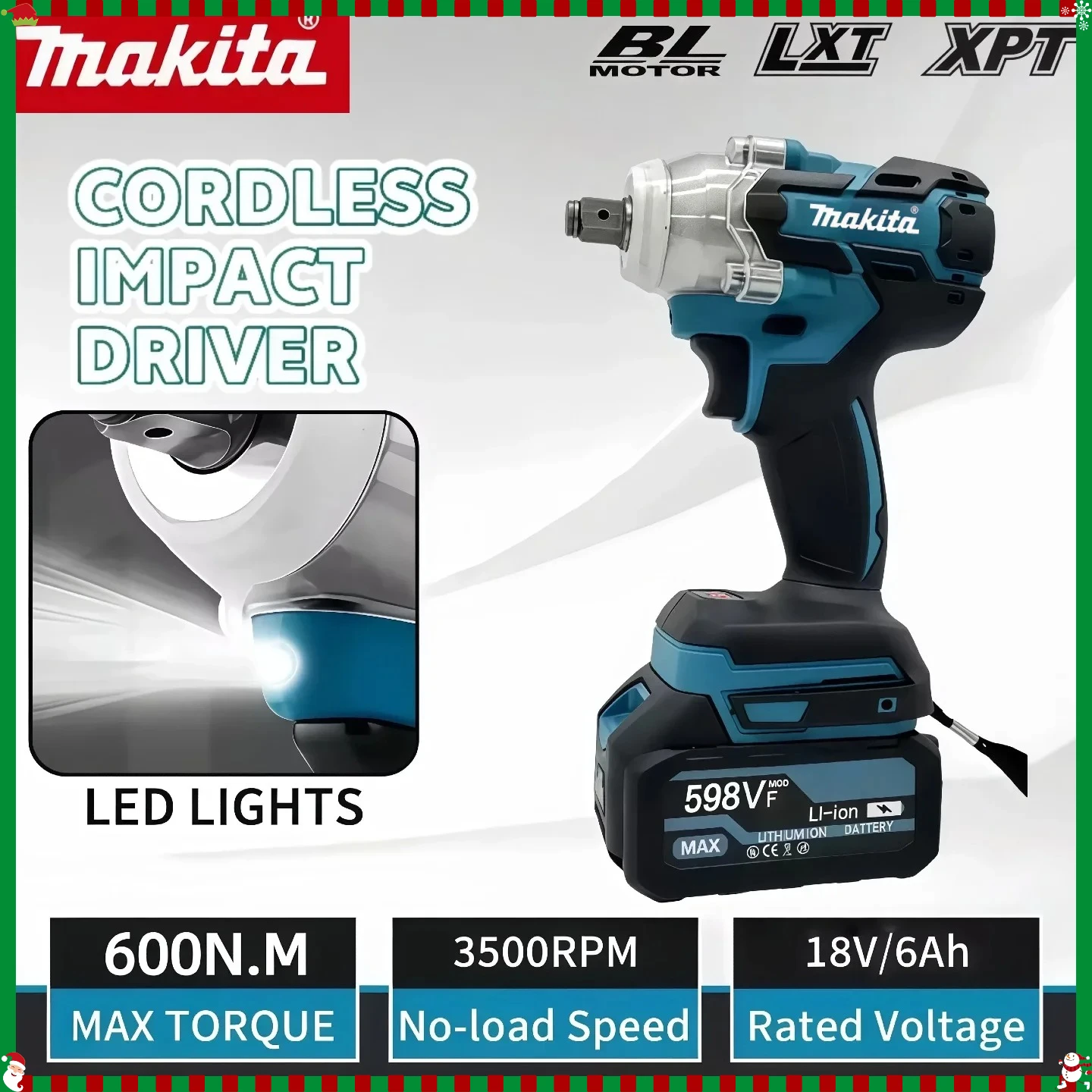 

Makita DTW600 Brushless Electric Screwdriver Cordless Rechargable Drill Driver Compatible For Makita 18V Battery Power Tools