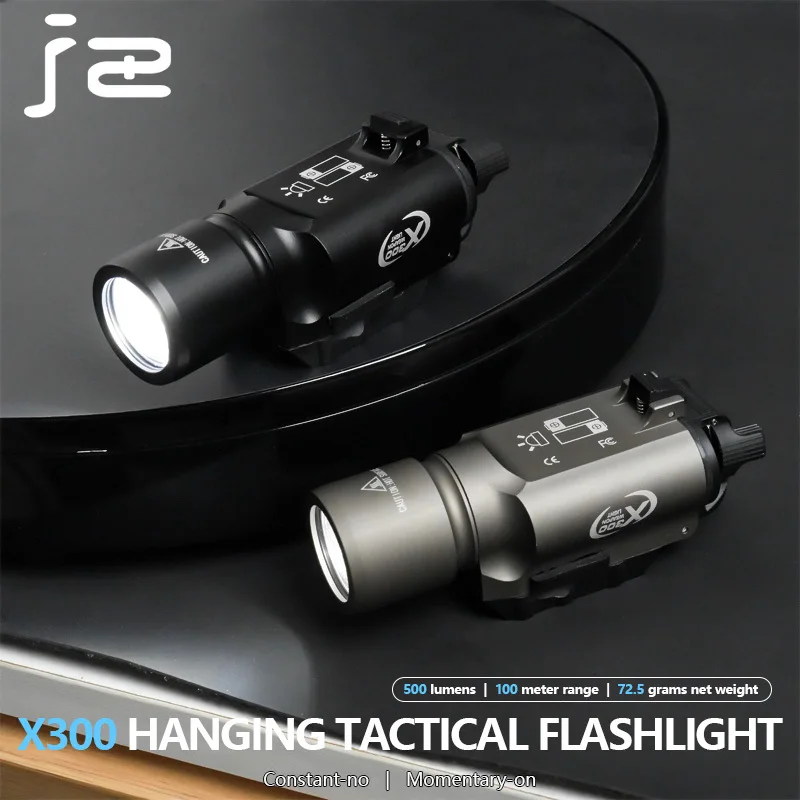 

X300 X300U Aluminum Weapon Flashlight Pistol Hanging Tactical Scout Light Fit 20MM Rail Suitable Outdoor Hunting Use Flashlight