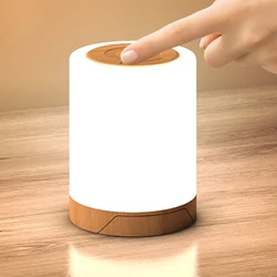 Touch Control Night Light With Hanging USB Rechargeable Dimmable RGB Night Light Bedroom Bedside Ambient Table Lamp With Timer