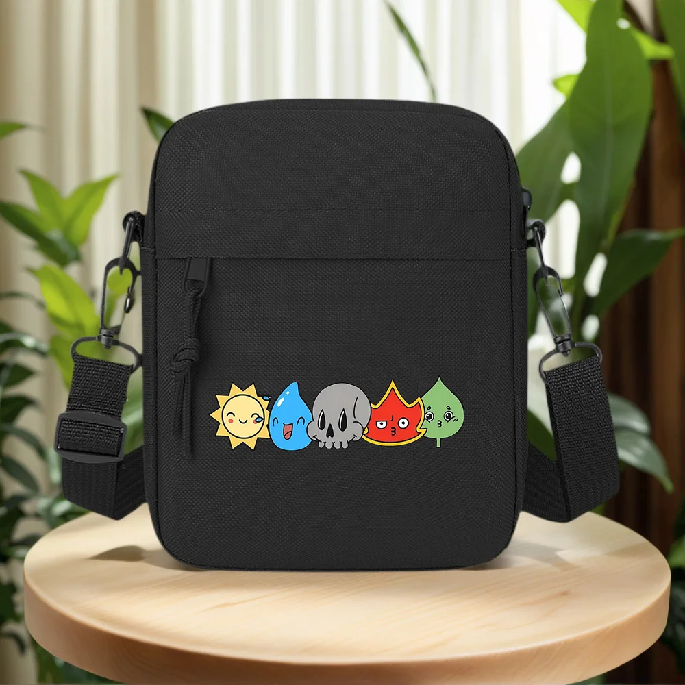 Sun Water Skull Fire Leaf Elements Men Crossbody Bag Single Shoulder Women Cartoon Anime Film Printing Design Unisex
