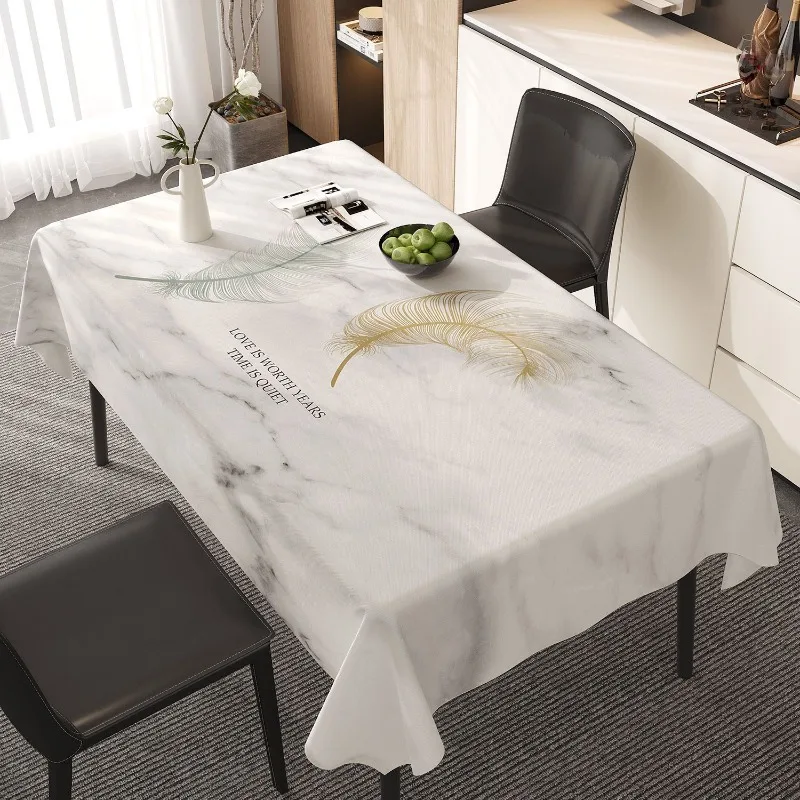 Nordic Style Marble Pattern Tables Hood No Wash Waterproof Oil Resistant Dining Desk Decoration New Multi Purpose PVC Tablecloth