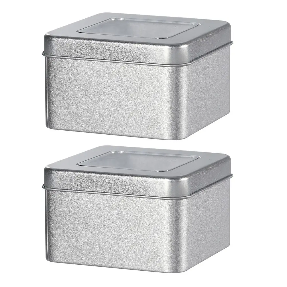 

2Pcs Tin Gifts Holders Mini Storage Containers for C ies C Gifts Holders Jewelry DIY Projects Silver Square