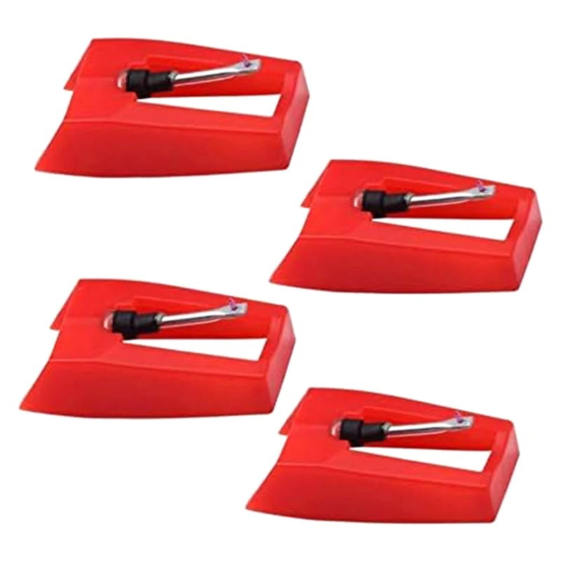 4 Pack Ruby Record Player Needle Turntable Stylus Replacement Gramophone Vinyl Record Player Stylus