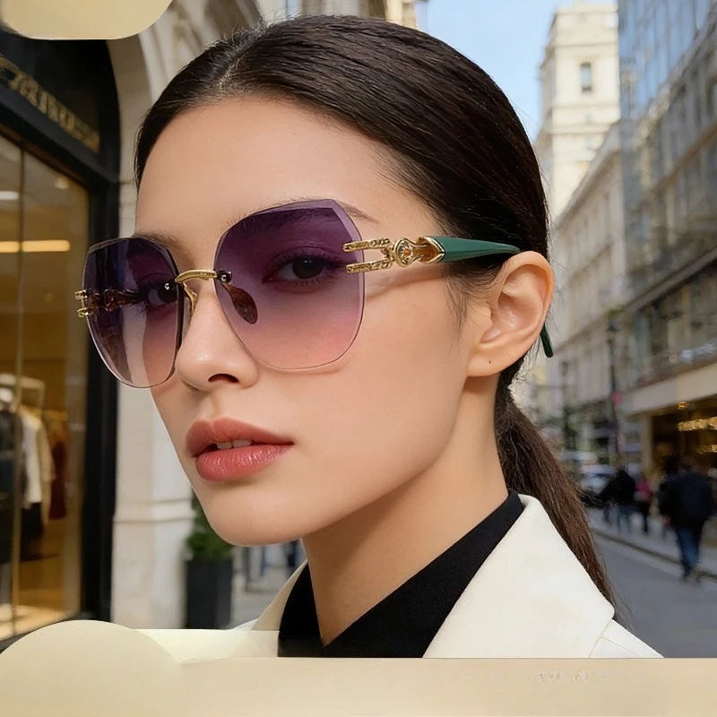 Nouvelles Lunettes de Soleil Carrées Polarisées en Métal Tendance 2026 pour Femmes, Lunettes de Luxe Diamantées Anti-UV400, Montures Surdimensionnées pour Dames, Gafas De Sol