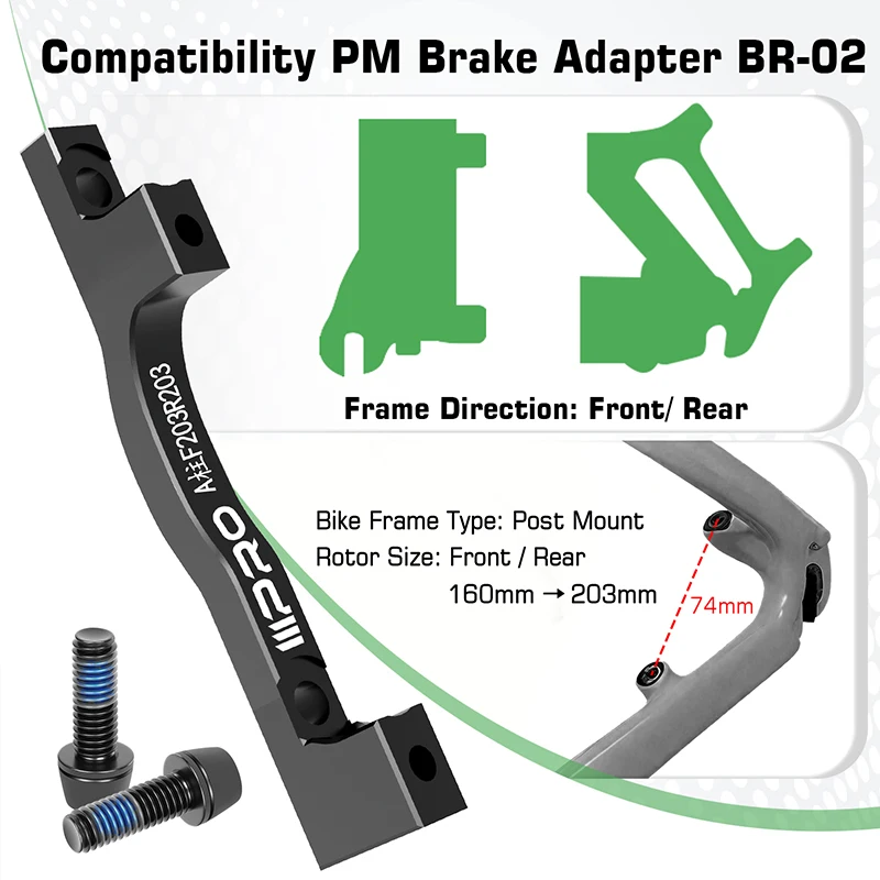 IIIPRO Bicycle Brake Adapter 160 To 140 180 203 Durable Bike Disc Brake Converter PM IS Brakes Caliper Adaptor Bike Accessories