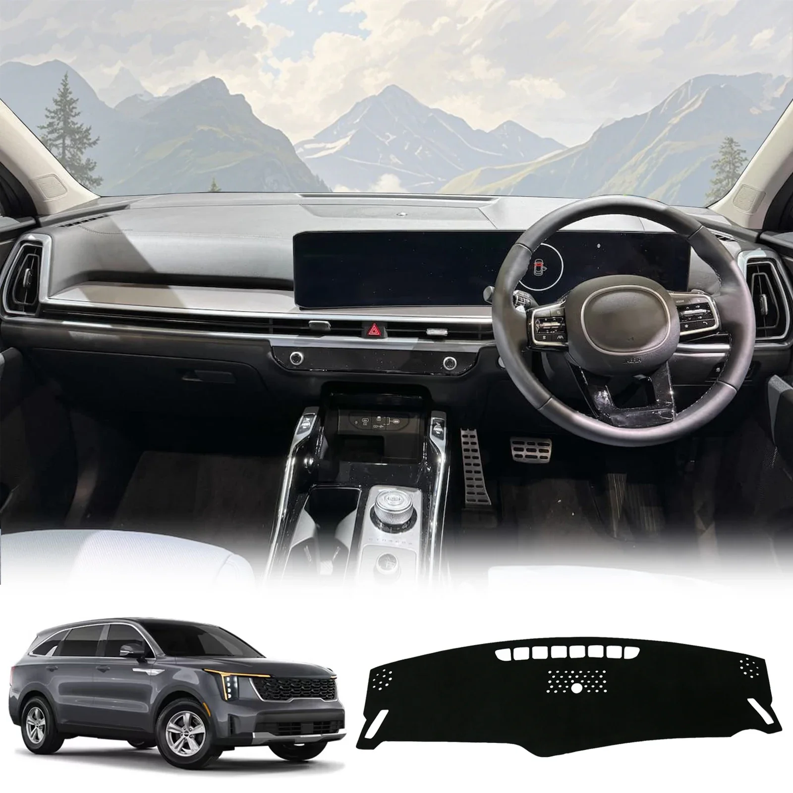 

Коврик на приборную панель для Kia Sorento 2024 2025 2026: Защитный коврик-накладка от солнца