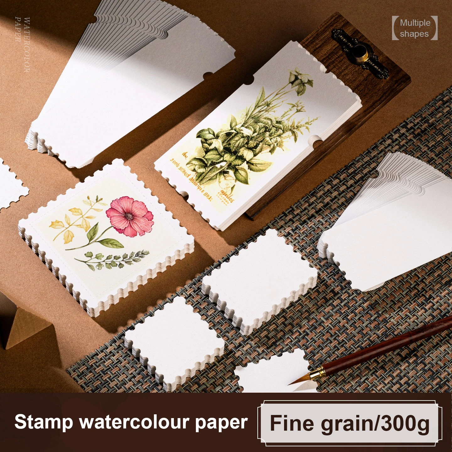 Borrence 25sheets Watercolor Paper 300g Fine Line Stamp Watercolor Paper Ticket Stub Travel Sketch Painting Paper Art Supplies
