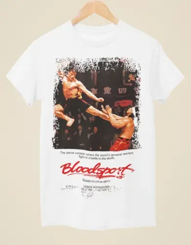 Bloodsport - Movie Poster Inspired Unisex White T-Shirt Tees High Quality 100%Cotton Short Sleeve