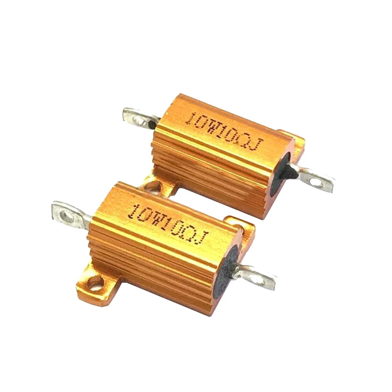 1PCS RX24 10W 1.5R/2.2R/2.5R/3R/3.3R/4R/4.7R/5R/6R/8R/10R/15R/20R/22R R Ohm Aluminum Power Metal Shell Case Wirewound Resistor