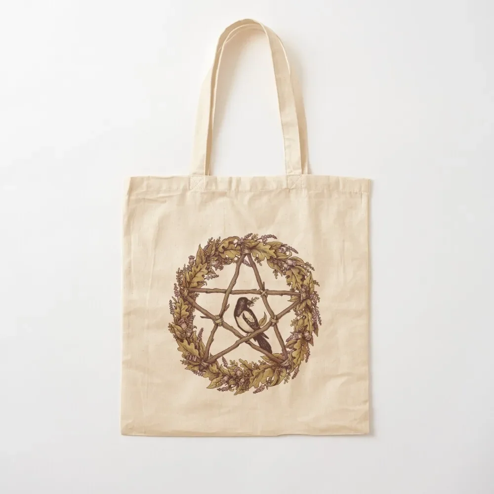 

Botanical Pentacle Wreath Witch Tote Bag shopper bags for women shopper bag women cloth bag woman Canvas Tote