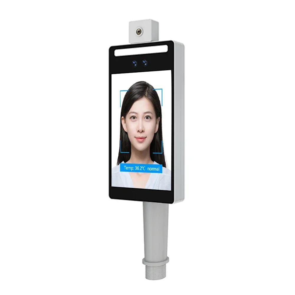 8 Inch Face Recognition Door Access Control Terminal Dynamic IR Camera Facial Recognition Temperature Measurement Machine