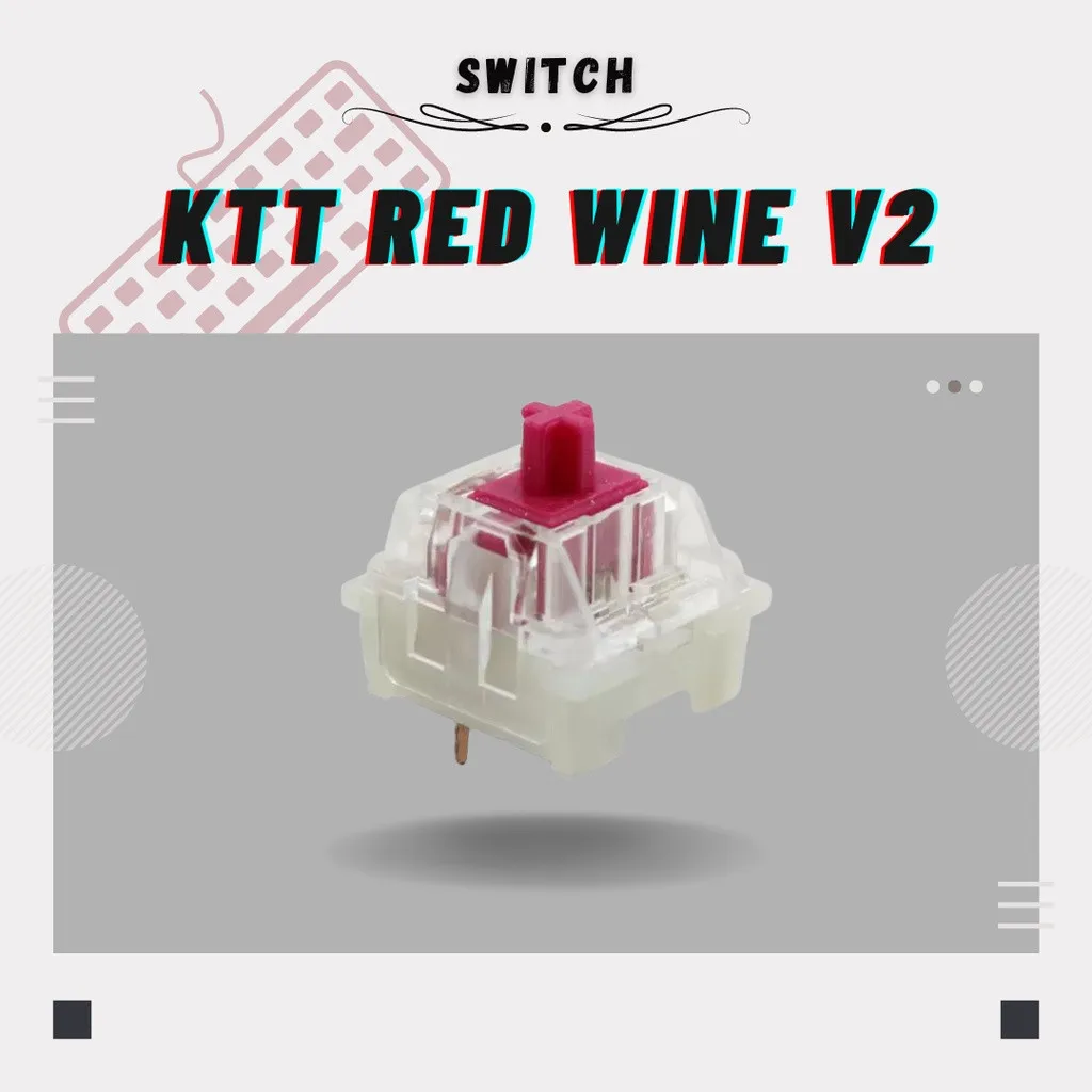 

KTT Red Wine Switch V2 RGB Transparent Customize GK61 Anne Pro 2 For Mechanical Keyboard Content Linear 3 Pins POM Axis 43g