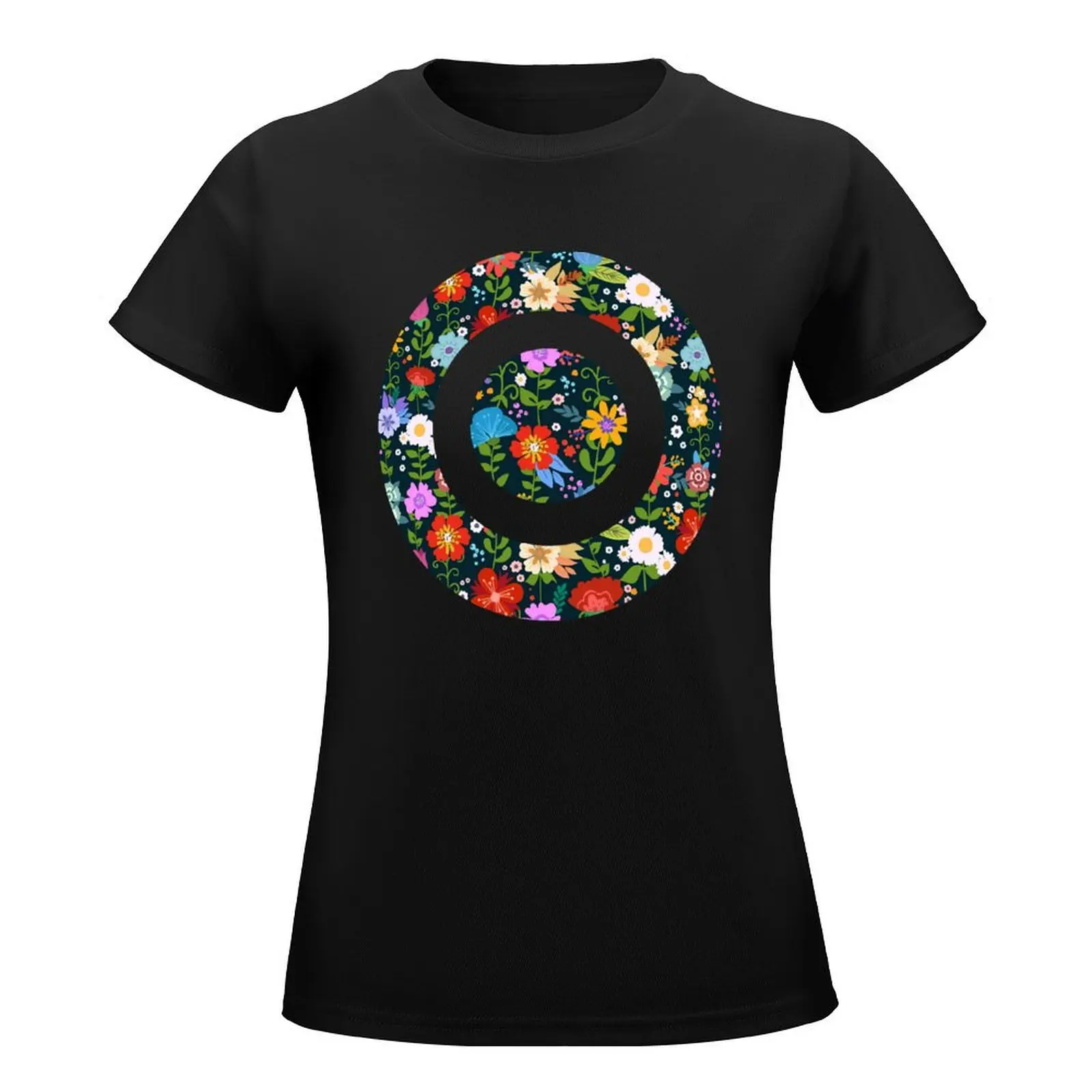 Target Flower T-Shirt quick-drying blacks plain anime oversized t shirts for Women