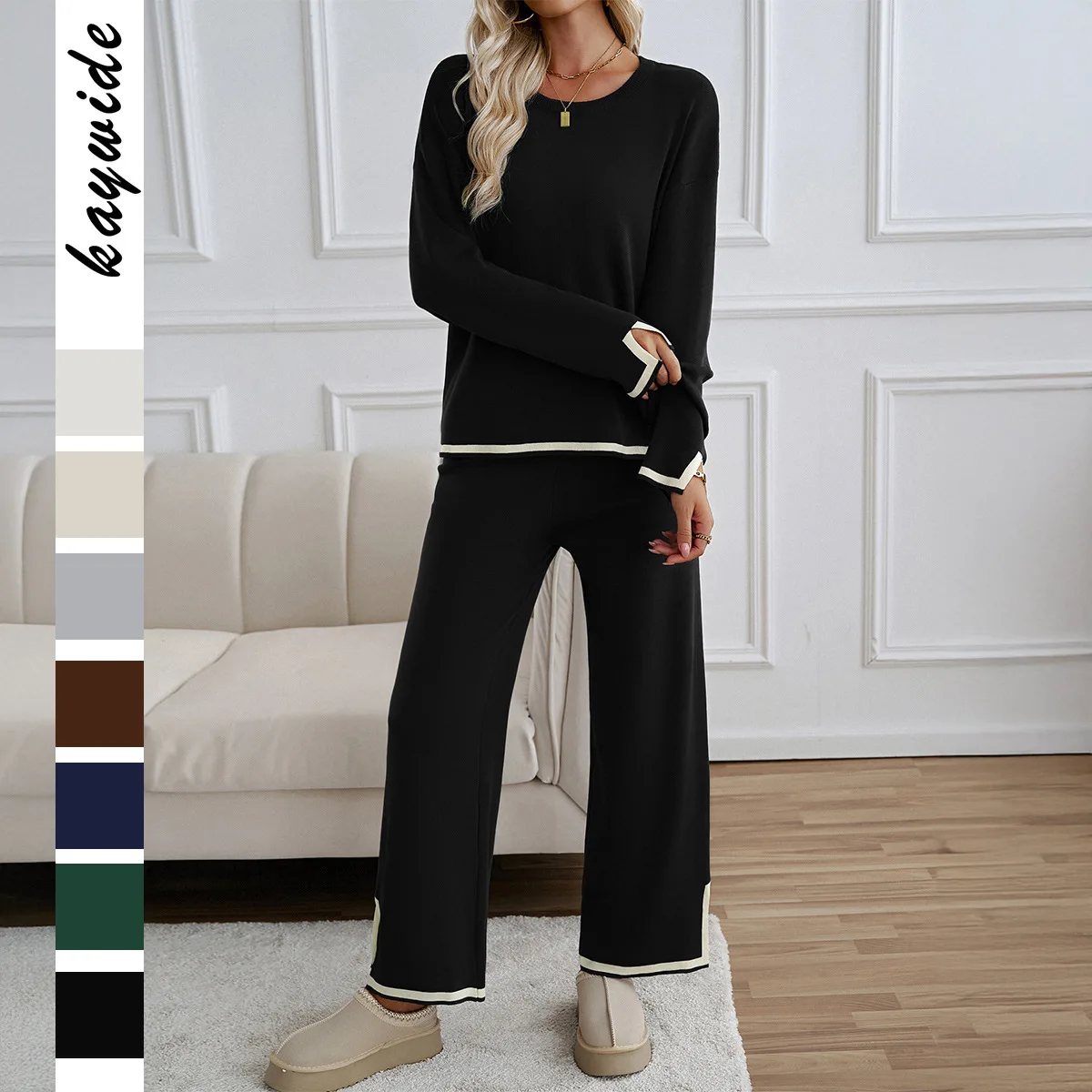 

And N Casual Simple Wind Straight Pants Solid Color Long-sleeved Women's Suit Women's Clothing 2025 Spring And Summer