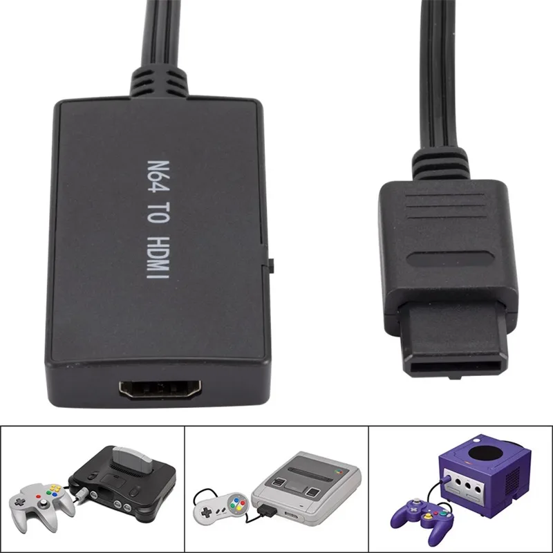 GRWIBEOU 1080P N64 To HDMI-compatible Converter Game Adapter For Nintend N64 / SNES toHDMI-compatible Converter Plug And Play