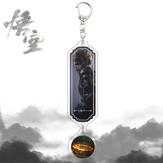 Hot Game Black Myth Wukong Acrylic Keyring Periphery Wukong New Cartoon Key chain Pendant Decoration for Friends Gift