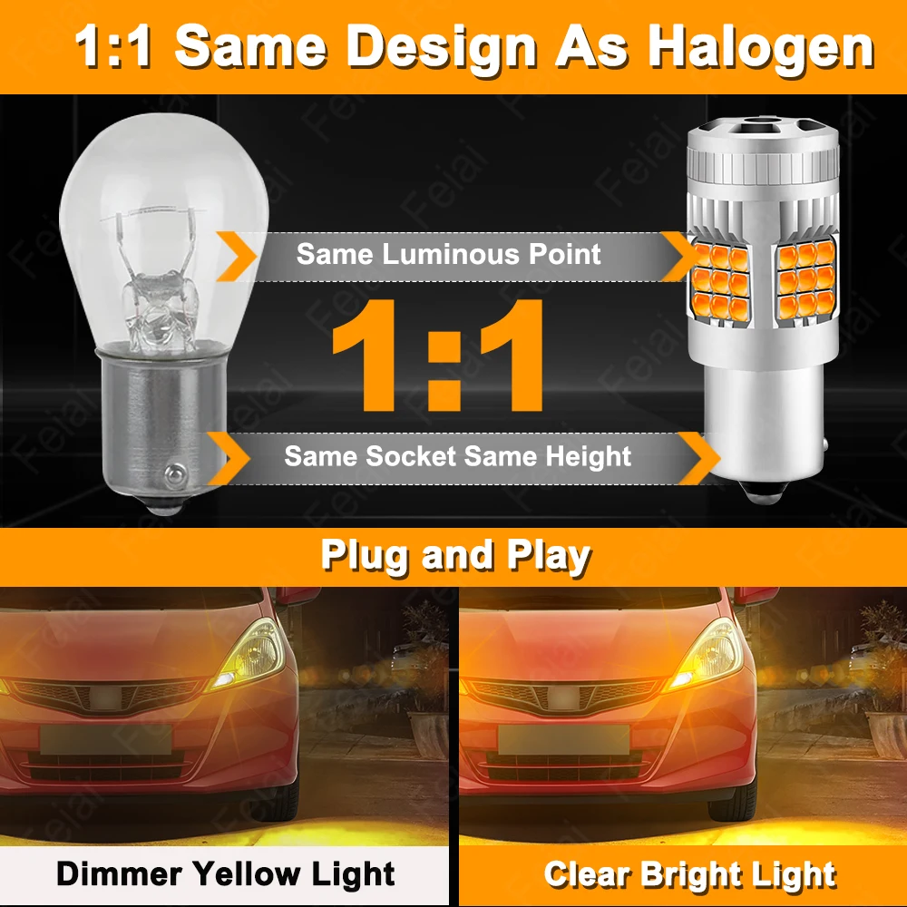For Honda Jazz Turn Signal LED Lights Indicator Bulb Amber Car Accessories Jazz 2002-2020 2008 2009 2010 2011 2012 2013 2014 view 4