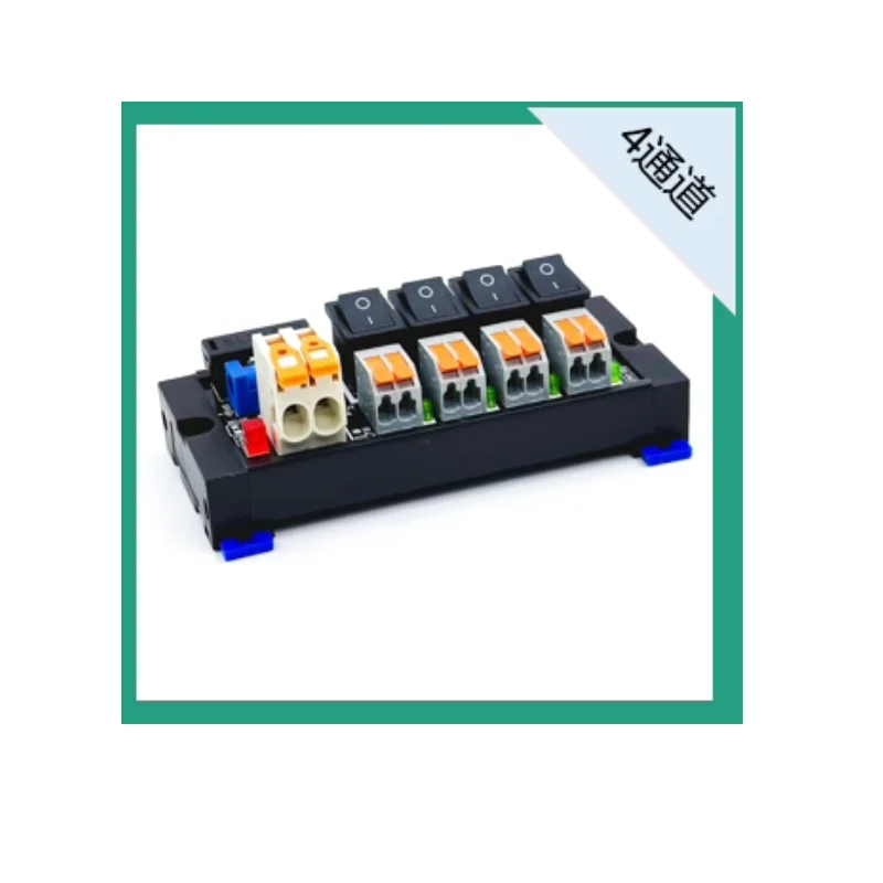 4-channel DC power distribution terminal block independent channel with switch indicator light for easy wiring