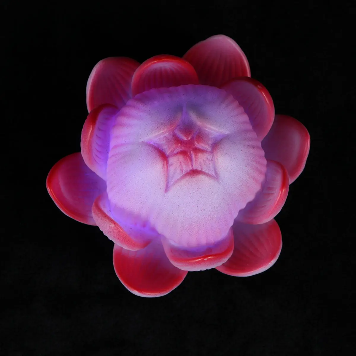 Red LED Lotus Lantern Night Light Decorative Garden Pond Buddha Lamp for Mid-Autumn Festival Valentine's Day Wedding
