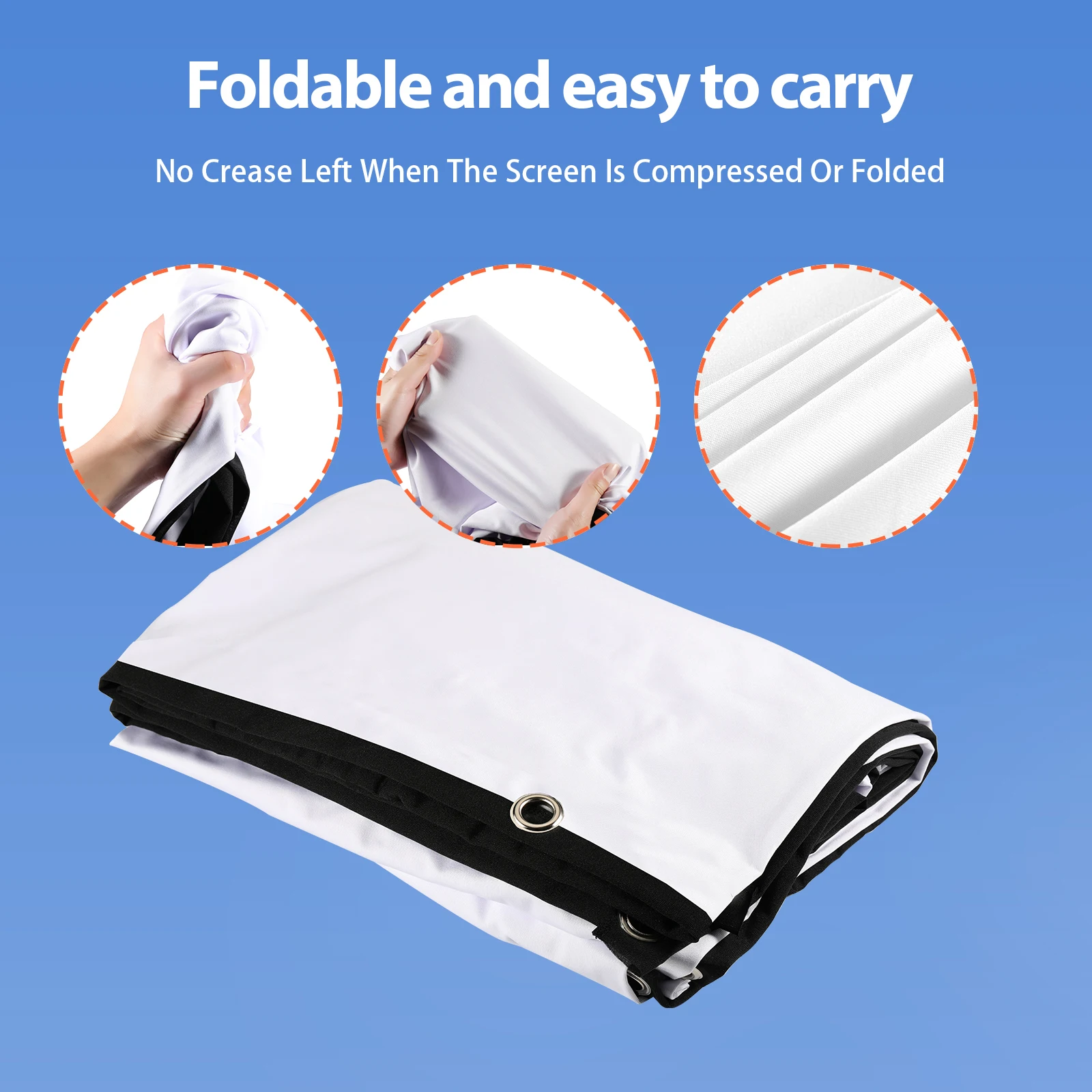 شاشة عرض عالية الدقة محمولة ، شاشة عرض قابلة للطي ، مثبتة على الحائط ، أفلام ، مسرح منزلي ، مكتب ، خارجي ، 80 بوصة