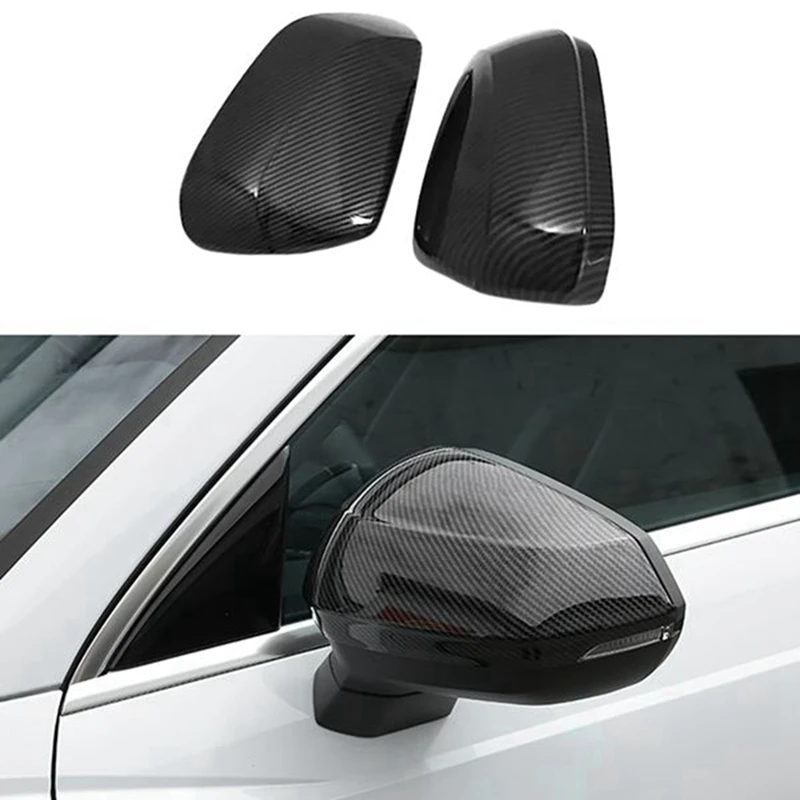 

2Pcs ABS Carbon Fiber Side Wing Mirror Cover Rearview Mirror Cap Cover For- Q2 2017-2020 Q3 2019-2021