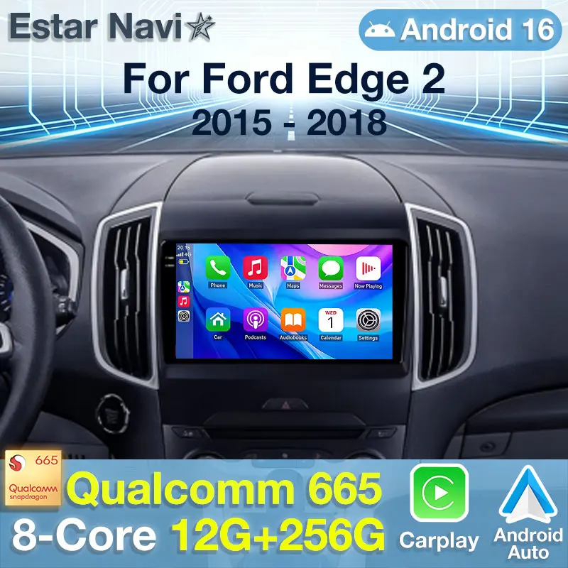 Android 16 Carplay For Ford Ranger 2 Everest 2 For Ford Edge 2 2015 2016 - 2018 Car Radio Multimedia Player GPS Stereo Head Unit