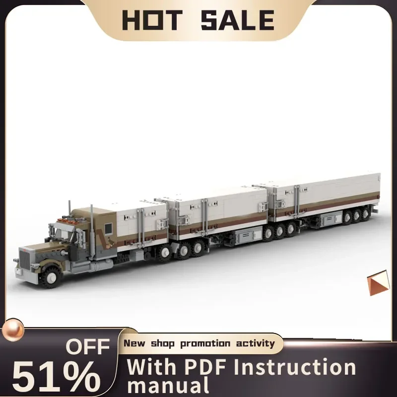 

1988Pcs Engineering Container Peterbilt 379 Heavy Duty Truck Trailer Tower Tech Diy Creative Ideas Kids Toys Gifts Custom Puzzle