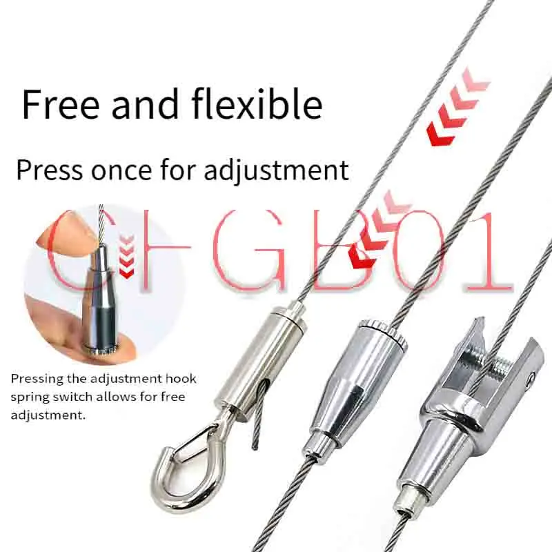 Adjustable Steel Wire Rope Cable Clip Disc Round Plate Acrylic Sign Hanger Hanging Fixture Hanging Kit Hardware Various sizes