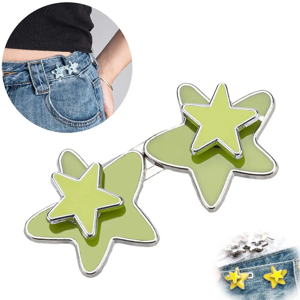 Adjustable Waist Jeans Waist Buttons Nail Free No Sew Waist Cincher Buckles Removable Interlocking Structure