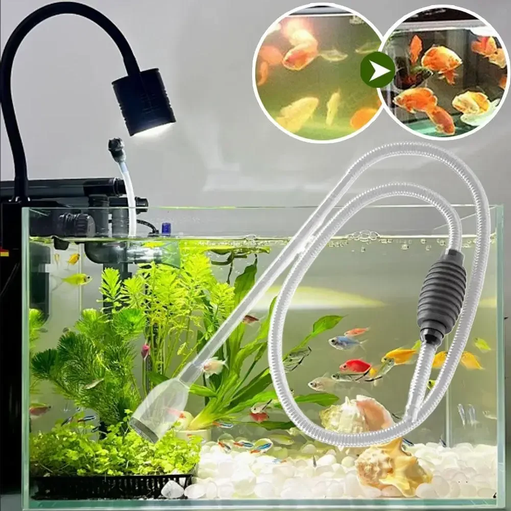 Sifón para peceras grandes – Limpiador de grava con tubo de extensión - imagen 3
