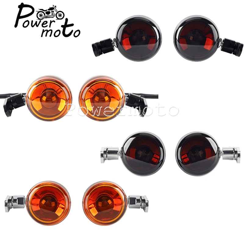 Motorcycle Front Swivel Bracket Mount Turn Signal Lights Bullet Smoke Lens For Harley XLH883 XLH883 Hugger XL1200C XL1200S 88-03