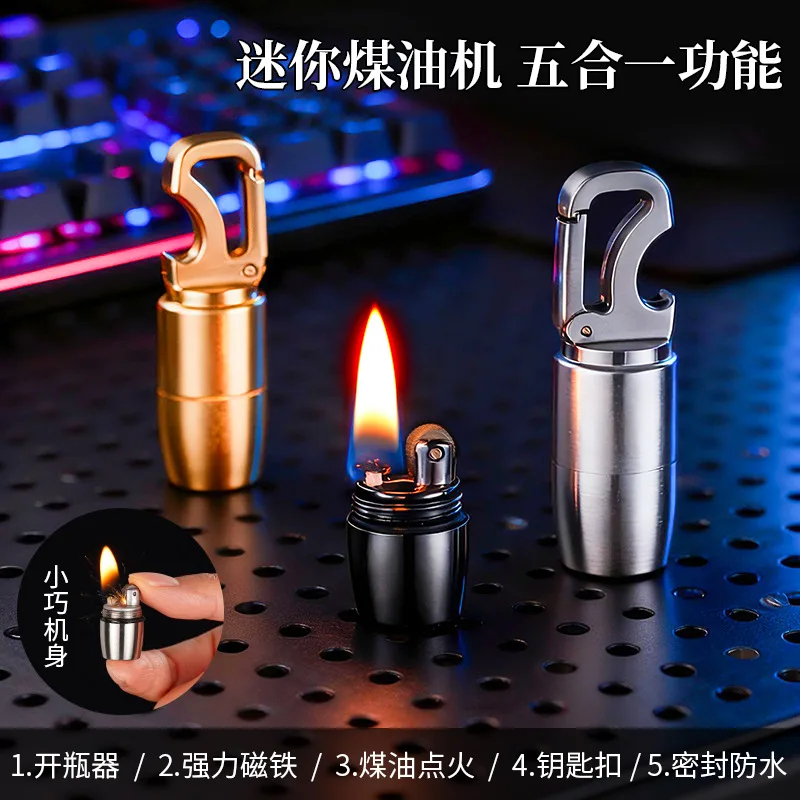 

Новая многофункциональная зажигалка 2026 года, аксессуар для сигарет, брелок, металлический водонепроницаемый воспламенитель, инструмент для активного отдыха, мужской подарок