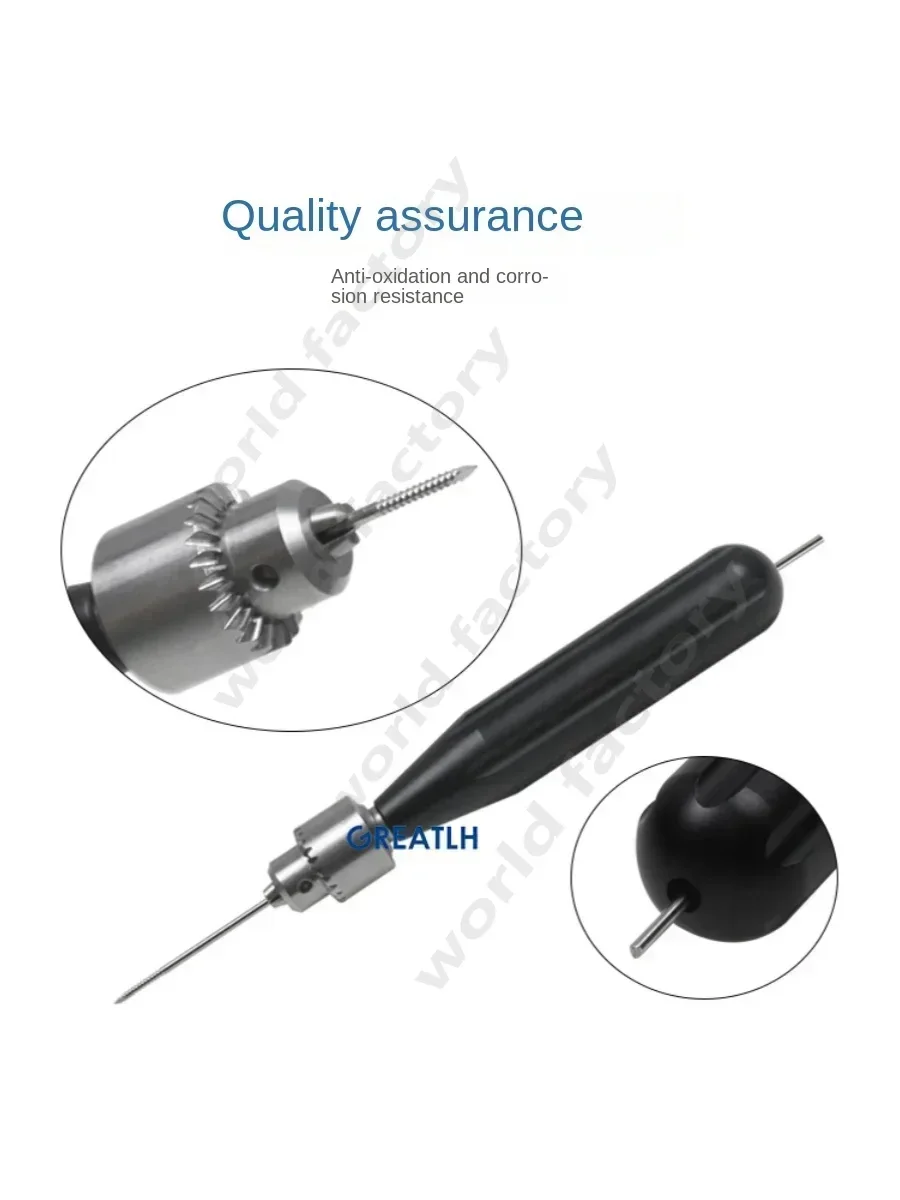 Straight Handle Hollow Hand Drill Pet Surgical Instrument Intramedullary Needle Locker Hollow Drill for Kirschner Needle