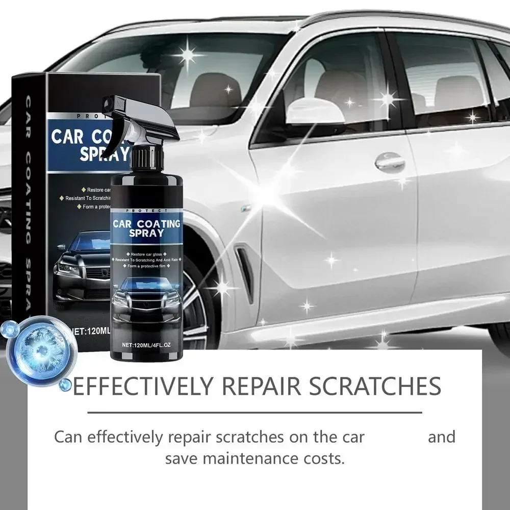 Car Ceramic Coating Spray Car Beauty Paint Maintenance Cleaning 120ml Coating Protection Scratch Renovation Agent