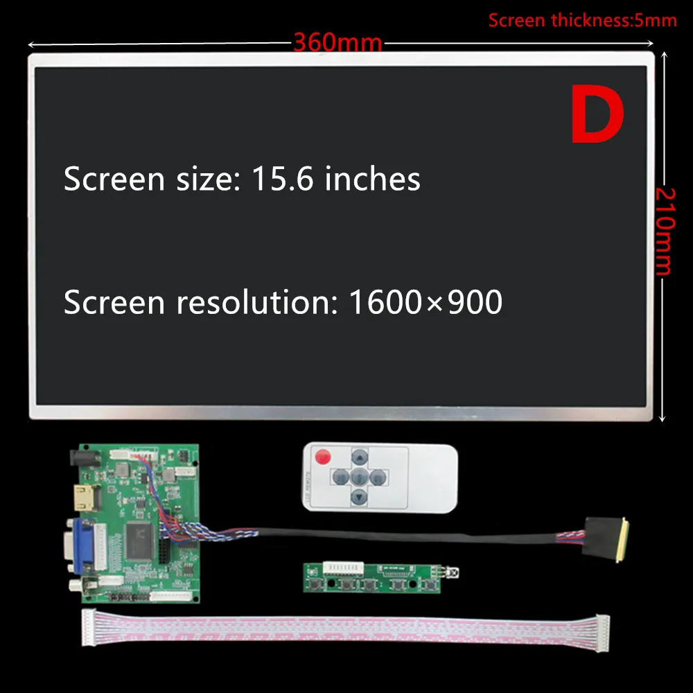 13.3/14/15.6 Inch 1600*900 LCD Screen Display Monitor Control Driver Board For Computer Secondary Screen Raspberry Pi PC