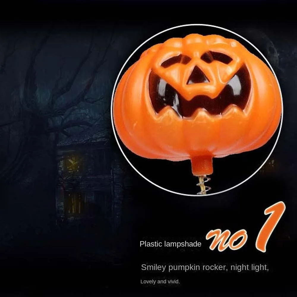 4Pcs LED Pumpkin Hand Lantern Flashing Sticks Light Up Wand Halloween Lantern Cartoon Decorated Pumpkin Stick Lantern Boys Girls