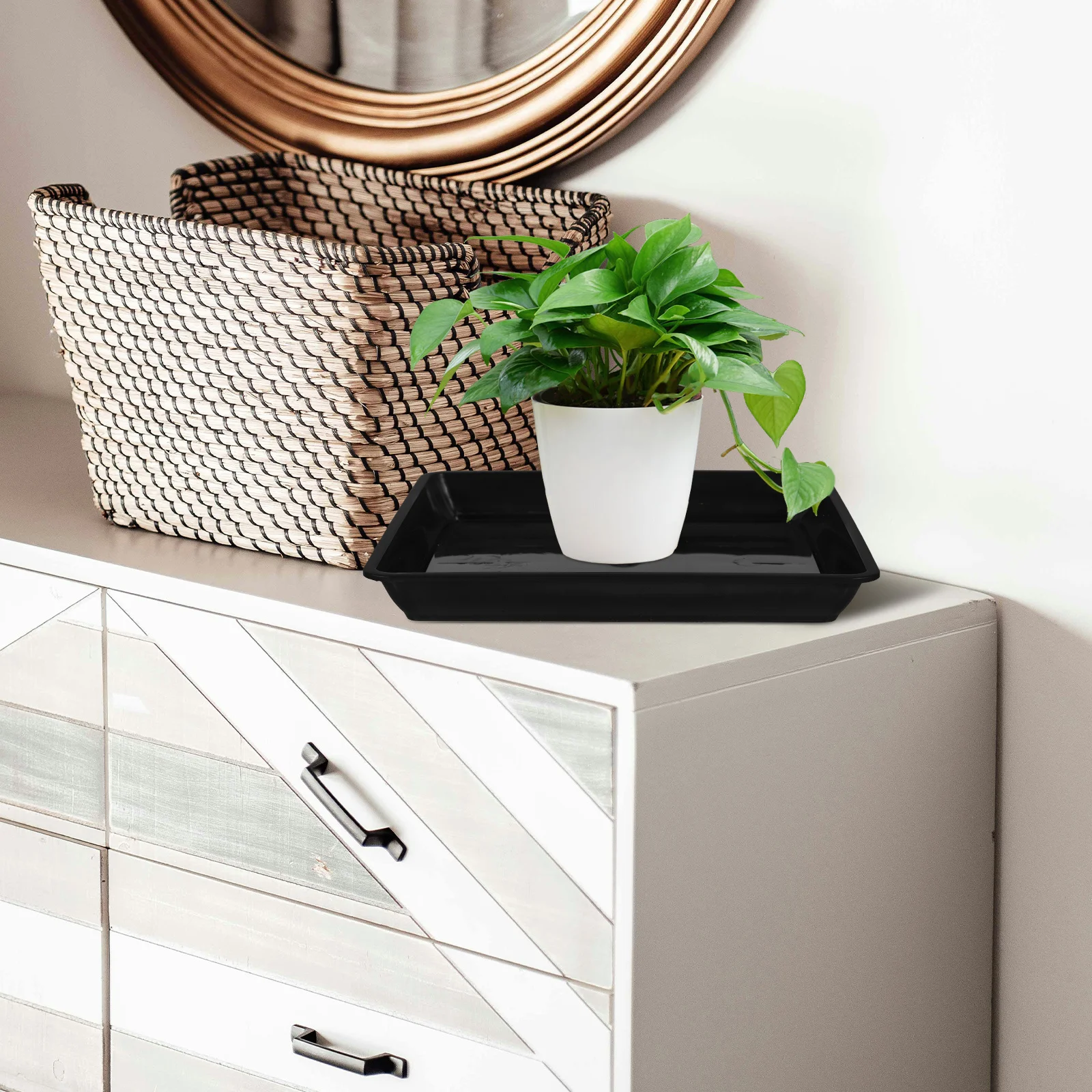 

5Pcs Square Plant Pot Tray Durable Sturdy Flower Pot Pallets Water-Resistant for Garden Indoor Plants Square Watering Tray