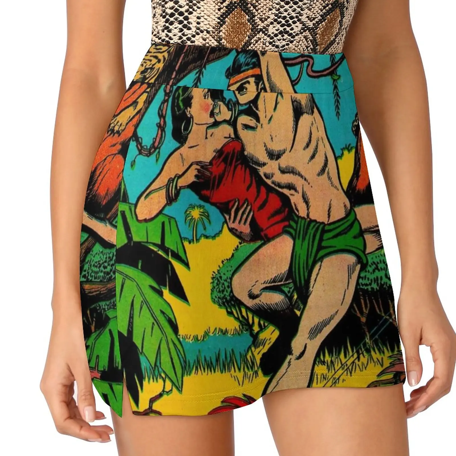 Crown Comics Tarzan Skirts Woman Fashion 2022 Pant Skirt Mini Skirts Office Short Skirt Retro Comic Horror Classic Beast Beware