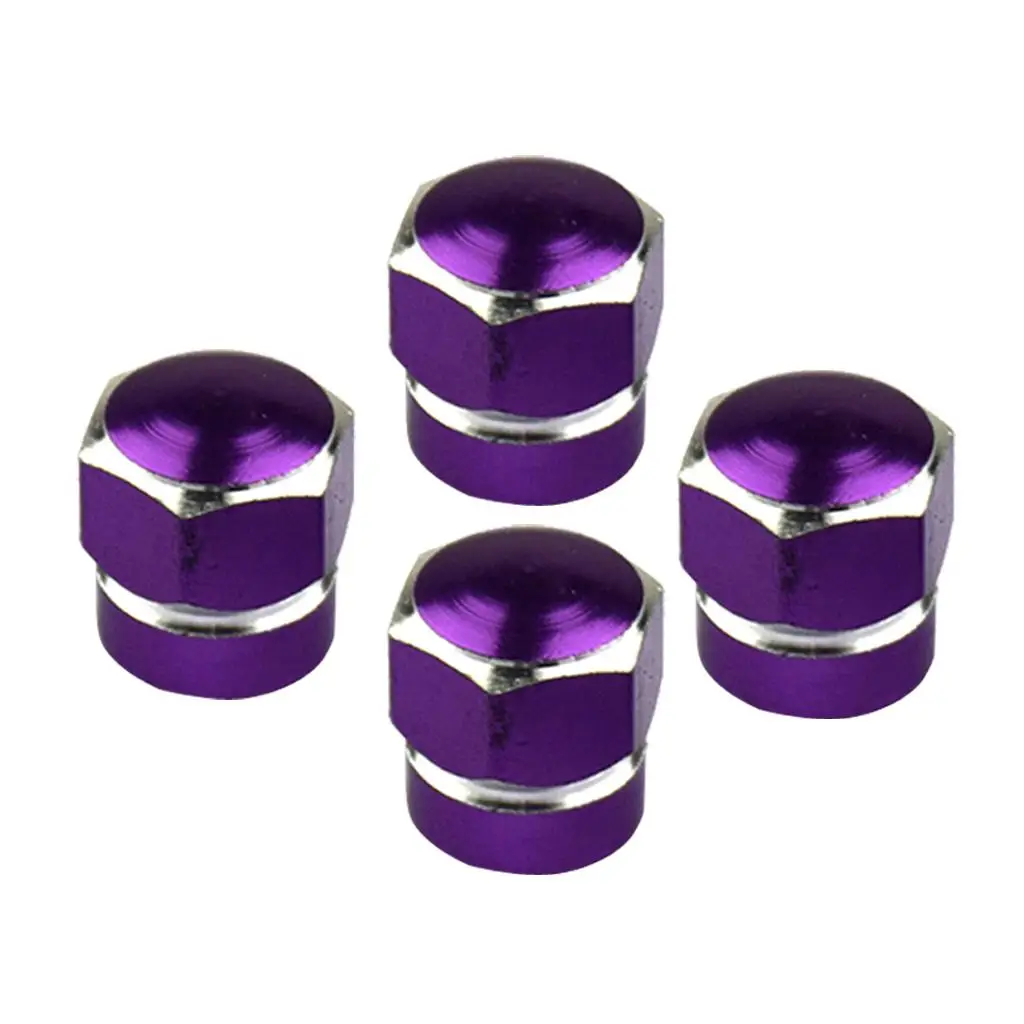 2-6pack ALUMINUM REPLACEMENT HEXAGON WHEEL TIRE RIM VALVE STEM CAPS Purple