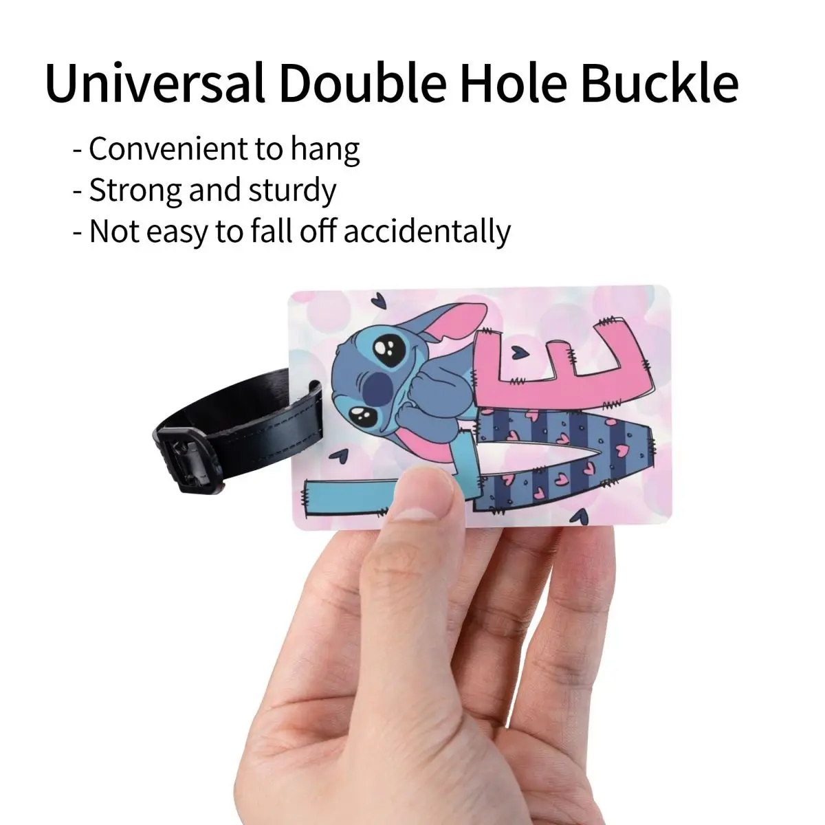 Etichetta personalizzata per bagagli Stitch Love per etichetta identificativa per copertura privacy valigia da viaggio