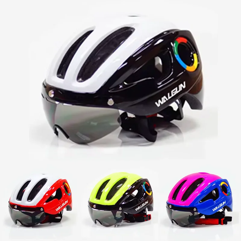 Road bike 270g lightweight helmet Summer helmet Magnetic attraction spectacle lens porous ventilation helmet Riding equipment