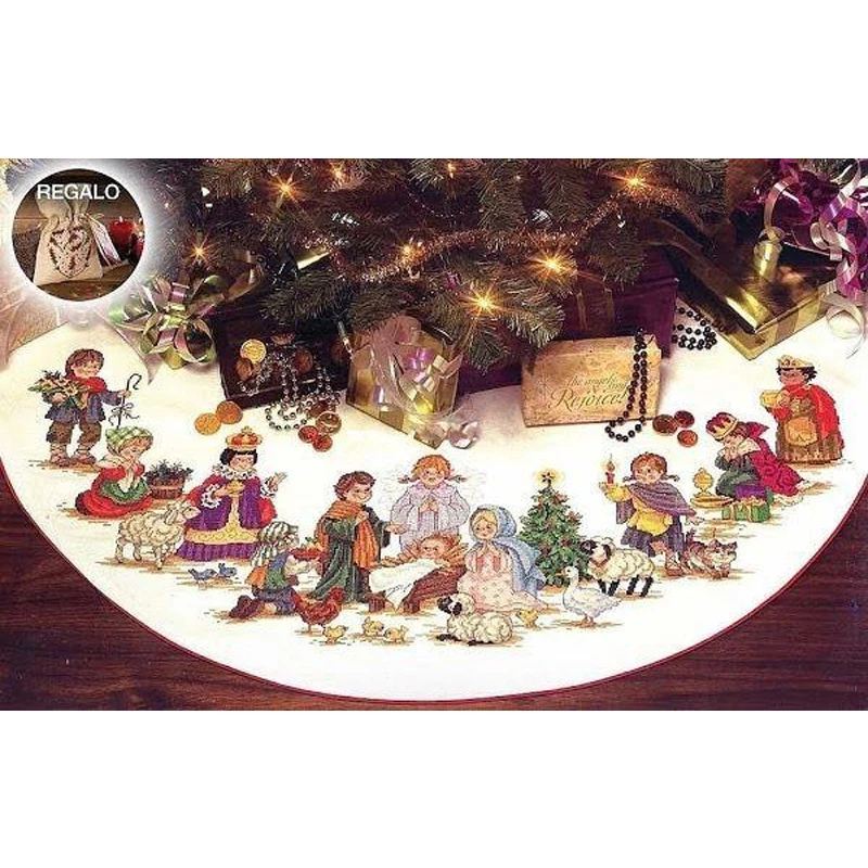 Top Quality Lovely Holiday Theme Counted Cross Stitch Kit Christmas Angels Table Runner Tablecloth Dim 08526