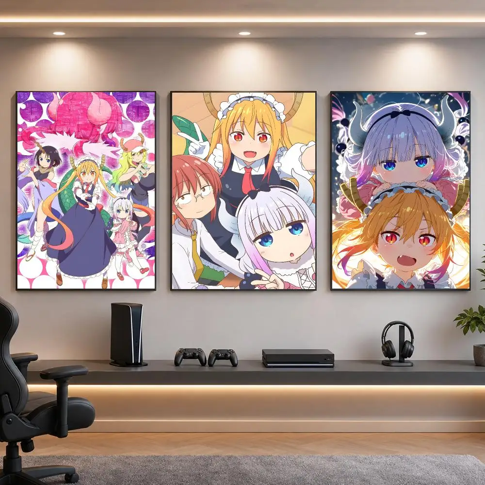 Anime M-Miss Kobayashis Dragon Maid Poster HD Removable Wall Art Gift Bedroom Lounge Dorm Office Gaming Cafe Bars