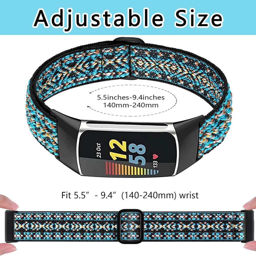 Nuovo cinturino in Nylon morbido per Fitbit Charge 6 5 4 3 2 cinturino per orologio intrecciato a onde Correa per Fitbit Charge 3 se