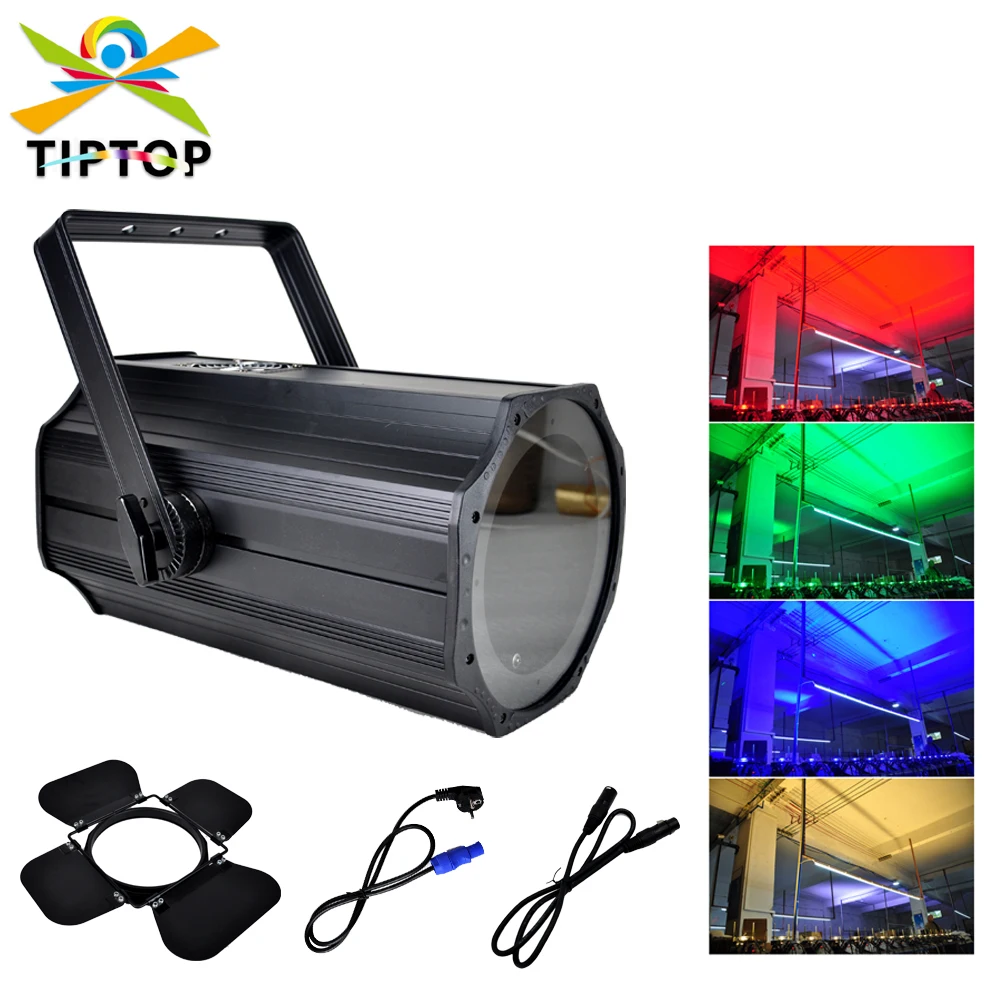 

TIPTOP Warm Cold White RGBW 200W COB Led Zoom Par Light IP20 Power Con with Barndoor Low Noise Working Copper Heating Dissipate