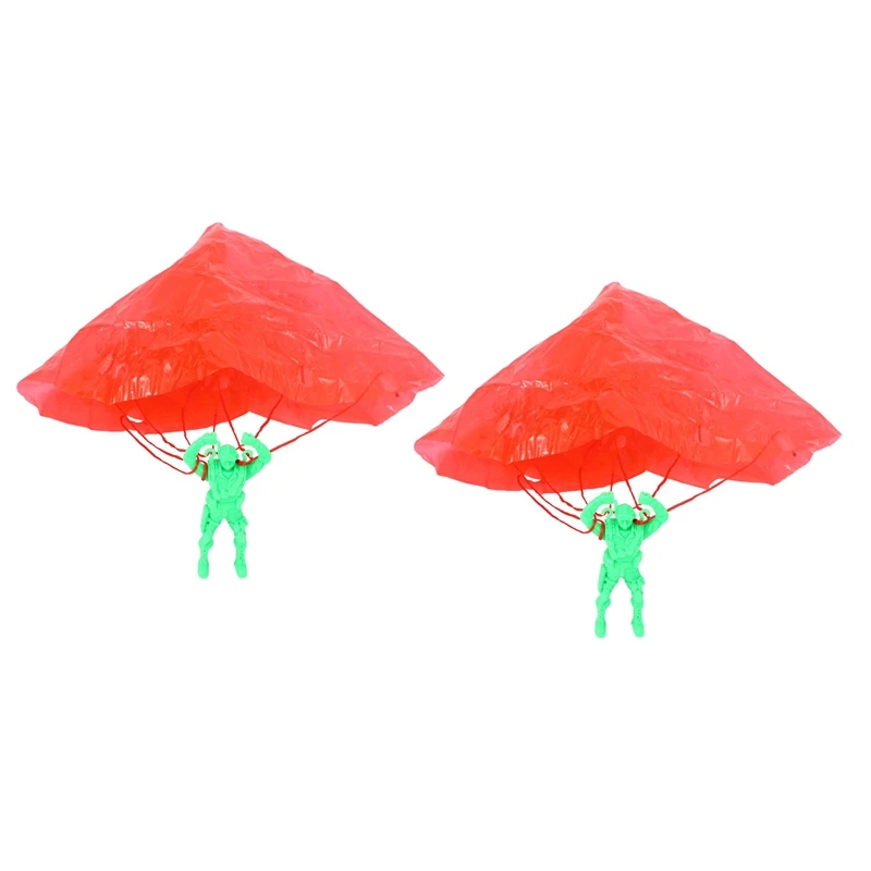 2X Plastic Ejecting Parachute Toy Outdoor Soldier Hand Throwing Parachute Toys For Children Boys Girls Gifts