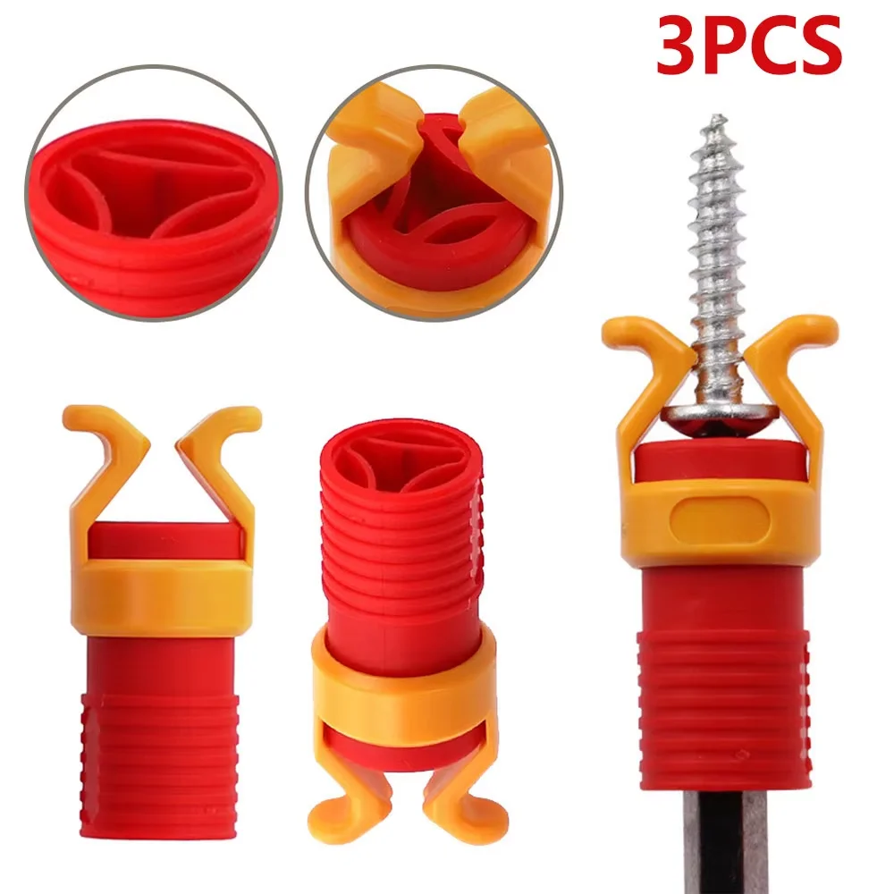 3Pcs Generic Plastic Screw Holder Clamper Fixing Set Clamper Screw Bits Fixed Sleeve Woodworking Drill Tools Screwdriver Blade