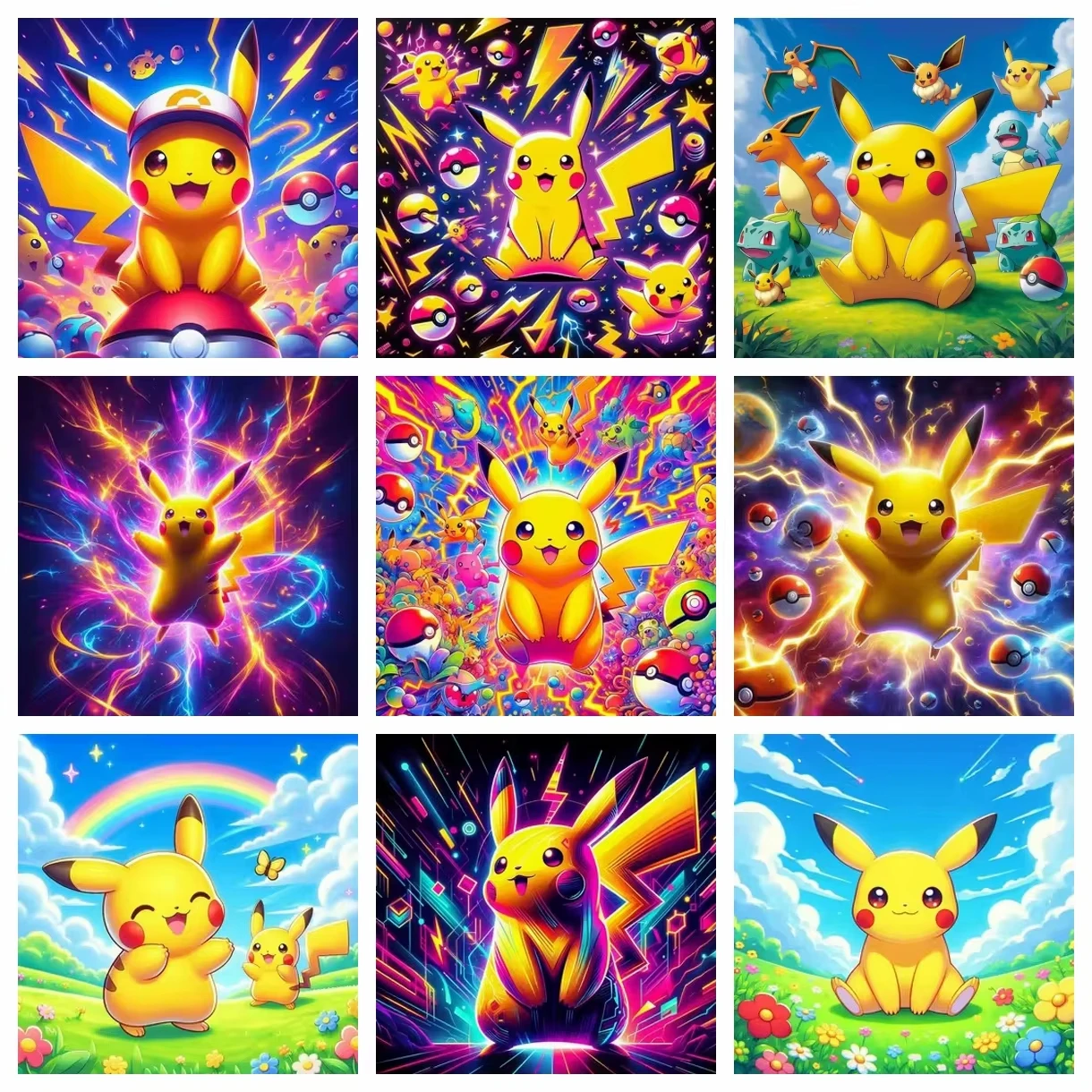 Neue Pokemon DIY Diamant Malerei Handwerk Stickerei Niedlichen Cartoon Pikachu Kunst Mosaik Strass Kreuz Stich Wohnkultur Kinder Geschenk